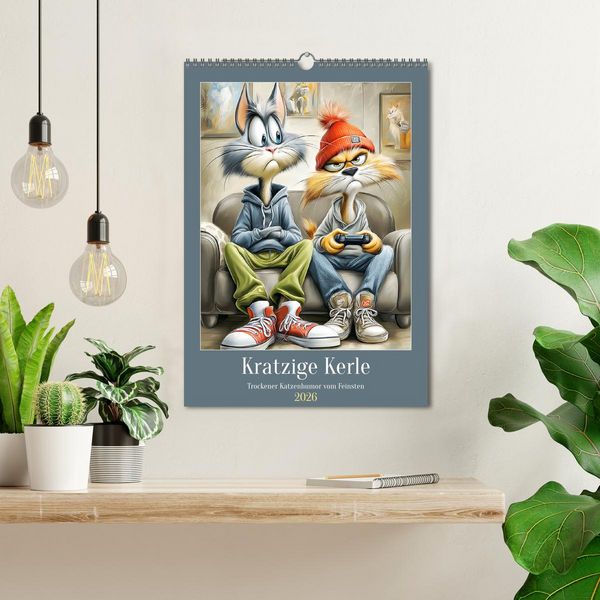Produktbild: Kratzige Kerle. Trockener Katzenhumor vom Feinsten (Wandkalender 2026 DIN A3 hoch), CALVENDO Monatskalender