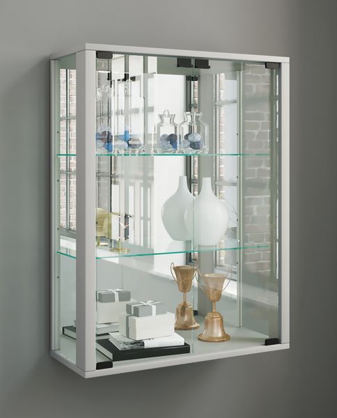 Produktbild: Wandvitrine H&auml;ngevitrine Glasvitrine Udina Spiegel