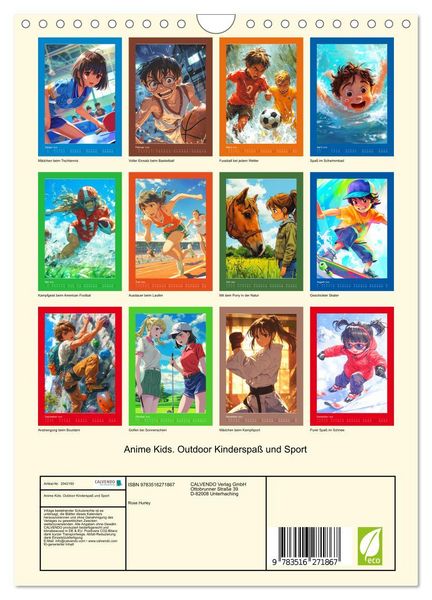 Produktbild: Anime Kids. Outdoor Kinderspa&szlig; und Sport (Wandkalender 2026 DIN A4 hoch), CALVENDO Monatskalender
