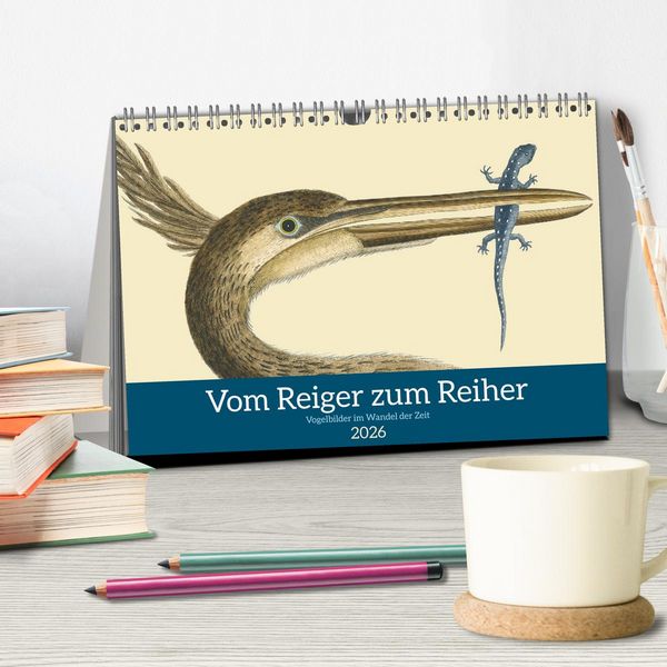 Produktbild: Vom Reiger zum Reiher (Tischkalender 2026 DIN A5 quer), CALVENDO Monatskalender