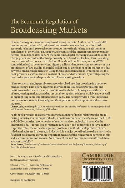 Produktbild: The Economic Regulation of Broadcasting Markets
