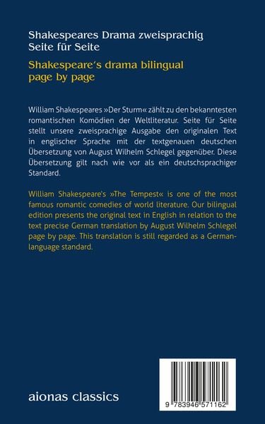 Produktbild: Der Sturm. Shakespeare. Zweisprachig: Englisch-Deutsch / The Tempest