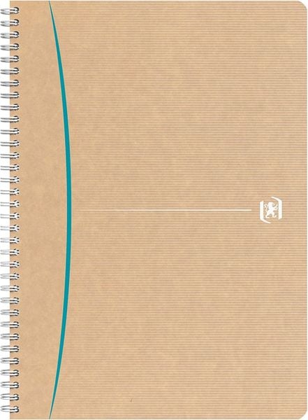 Produktbild: OXFORD Notizbuch Touareg A4, liniert, 180 Seiten, recyceltes Papier, Spiralbindung, Einband, Kraftpapier, zuf&auml;llige Farbauswahl sortiert