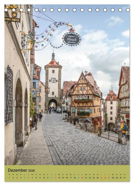 Produktbild: Rothenburg ob der Tauber (Tischkalender 2026 DIN A5 hoch), CALVENDO Monatskalender