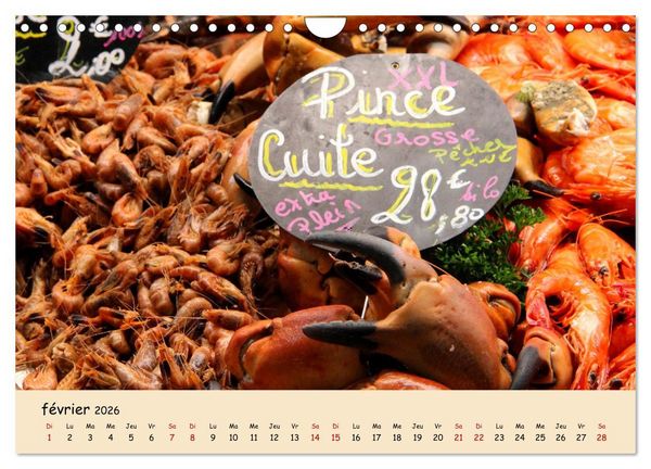 Produktbild: Aux march&eacute;s en France (Calendrier mural 2026 DIN A4 vertical), CALVENDO calendrier mensuel