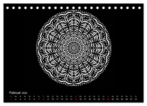 Produktbild: Entspannung und Ruhe durch Mandalas (Tischkalender 2026 DIN A5 quer), CALVENDO Monatskalender