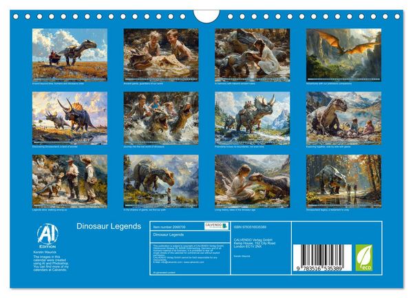 Produktbild: Dinosaur Legends (Wall Calendar 2026 DIN A4 landscape), CALVENDO 12 Month Wall Calendar