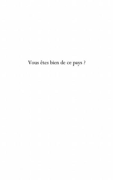 Produktbild: Vous etes bien de ce pays ?