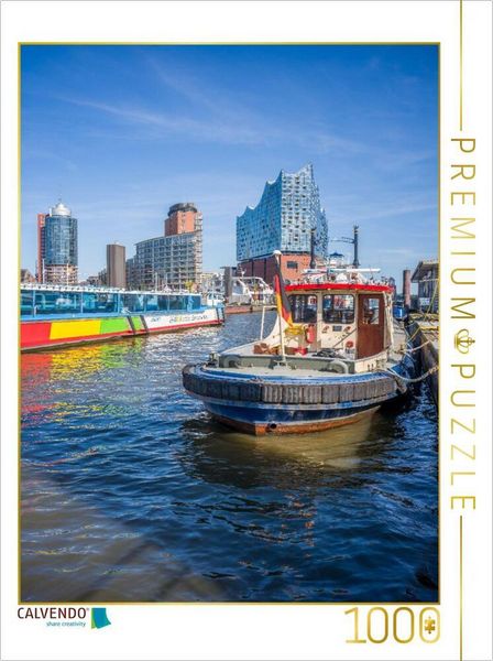 CALVENDO Puzzle Im Hamburger Hafen | 1000 Teile Lege-Größe 64 × 48 cm Foto-Puzzle für glückliche Stunden