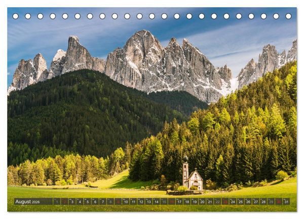 Produktbild: Dolomiten - Traumhafte Berglandschaften (Tischkalender 2026 DIN A5 quer), CALVENDO Monatskalender