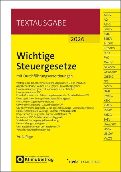 Produktbild: Wichtige Steuergesetze