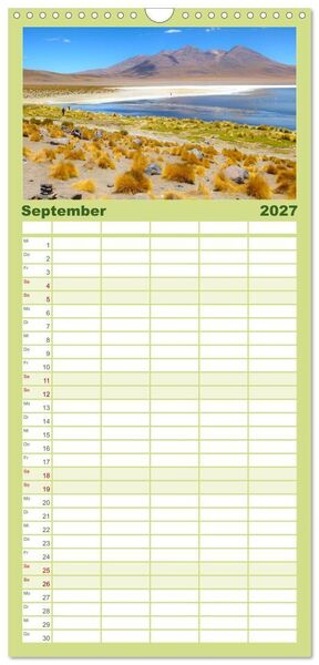 Produktbild: Familienplaner 2027 - Bolivien - Die geheime Perle S&uuml;damerikas mit 5 Spalten (Wandkalender, 21 x 45 cm) CALVENDO