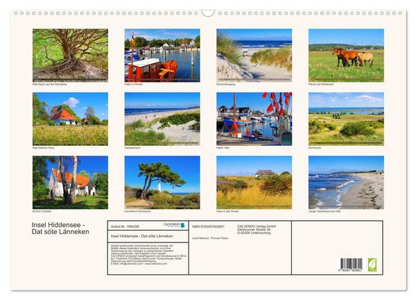 Produktbild: Insel Hiddensee - Dat s&ouml;te L&auml;nneken (Wandkalender 2026 DIN A2 quer), CALVENDO Monatskalender