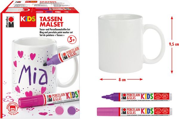 Produktbild: Marabu KiDS Porcelain und Glaspainter Tassen Malset Mia