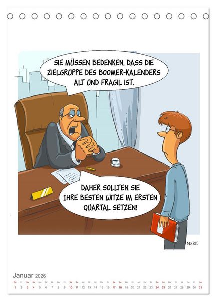 Produktbild: Okay, Boomer - Cartoons (Tischkalender 2026 DIN A5 hoch), CALVENDO Monatskalender