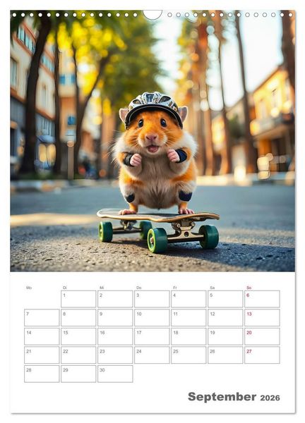 Produktbild: Adventure Hamster - Sportliche KI Hamster pr&auml;sentieren den Abenteuer-Sport (Wandkalender 2026 DIN A3 hoch), CALVENDO Monatskalender