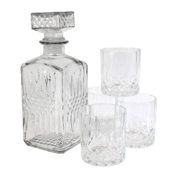 Whiskykaraffe und Glas x4