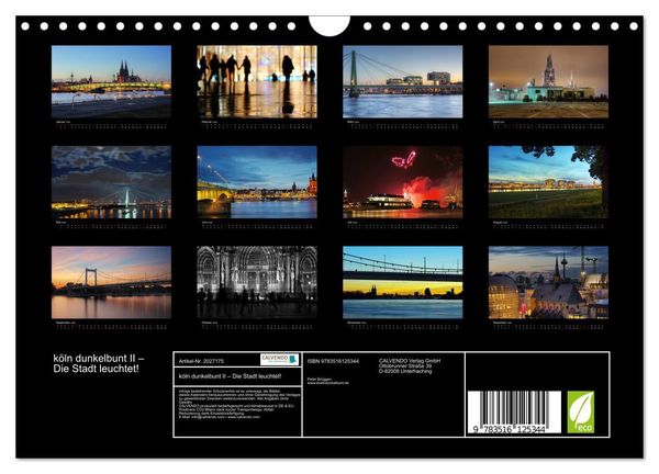 Produktbild: k&ouml;ln dunkelbunt II &ndash; Die Stadt leuchtet! (Wandkalender 2026 DIN A4 quer), CALVENDO Monatskalender