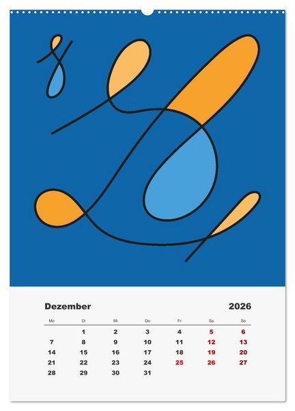 Produktbild: FormArt - Linien und Farben (Wandkalender 2026 DIN A2 hoch), CALVENDO Monatskalender