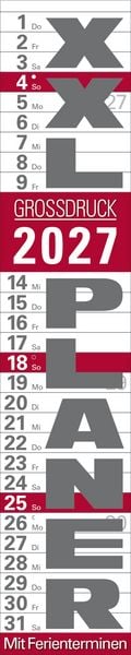XXL Planer Großdruck rot 2027