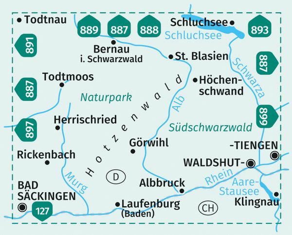 KOMPASS Wanderkarte 898 St. Blasien, Todtmoos, Hotzenwald, Naturpark Südschwarzwald 1:25.000