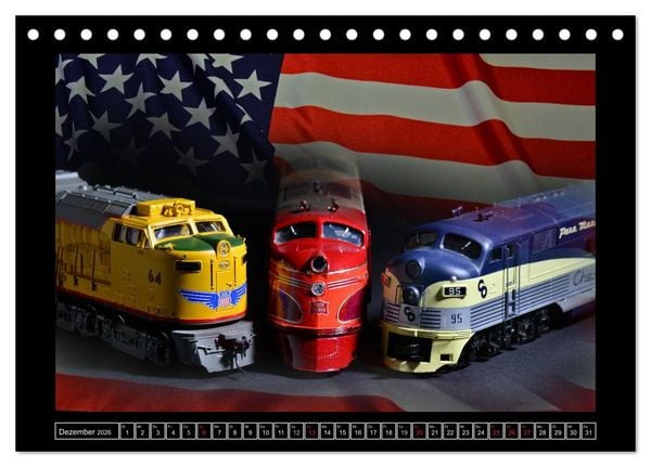 Produktbild: Amerikanische Modelleisenbahnen (Tischkalender 2026 DIN A5 quer), CALVENDO Monatskalender