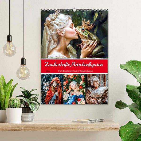 Produktbild: Zauberhafte M&auml;rchenfiguren - Die bekanntesten Frauen in Kinderm&auml;rchen (Wandkalender 2026 DIN A2 hoch), CALVENDO Monatskalender