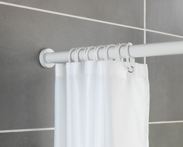 Produktbild: Teleskop-Duschstange Mod. Luz 110 - 185 cm, Wei&szlig;, ausziehbar, aus rostfreiem Aluminium