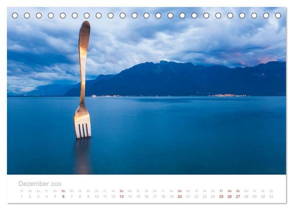 Produktbild: GENFER SEE Das Schweizer Ufer (Tischkalender 2026 DIN A5 quer), CALVENDO Monatskalender