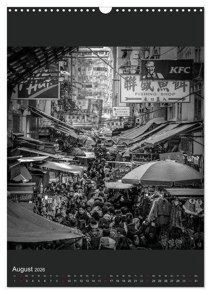 Produktbild: Hongkong schwarzwei&szlig; (Wandkalender 2026 DIN A3 hoch), CALVENDO Monatskalender