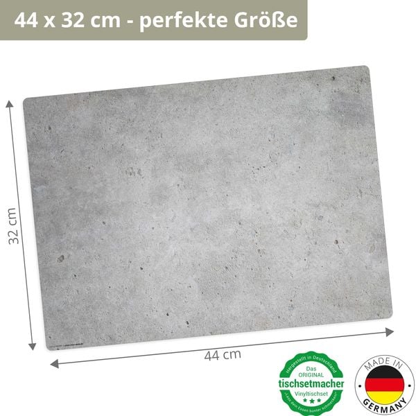 Produktbild: Tischsetmacher Tischsets Betonoptik hell, aus hochwertigem Vinyl (4 St&uuml;ck), 44 x 32 cm
