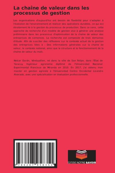 Produktbild: La cha&icirc;ne de valeur dans les processus de gestion