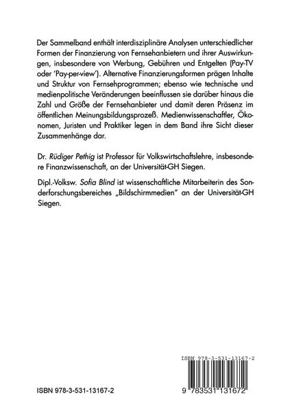 Produktbild: Fernsehfinanzierung