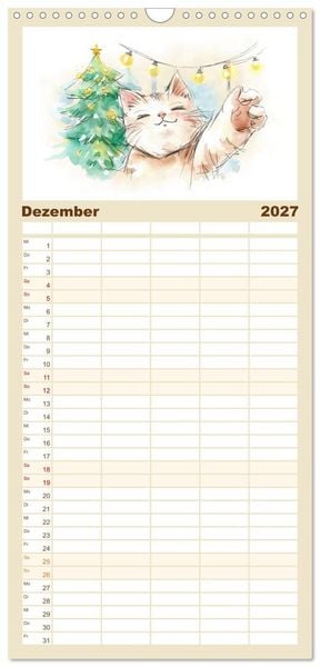 Produktbild: Familienplaner 2027 - Kleine Schnurr-Momente f&uuml;rs Herz mit 5 Spalten (Wandkalender, 21 x 45 cm) CALVENDO