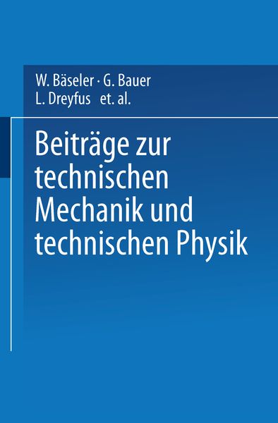 Produktbild: Beitr&auml;ge zur Technischen Mechanik und Technischen Physik