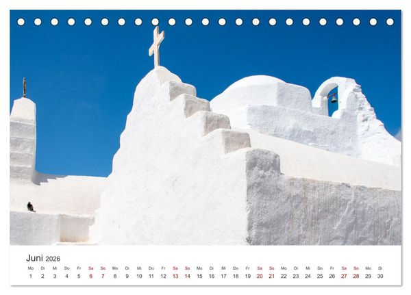 Produktbild: Stadt Mykonos - Impressionen (Tischkalender 2026 DIN A5 quer), CALVENDO Monatskalender