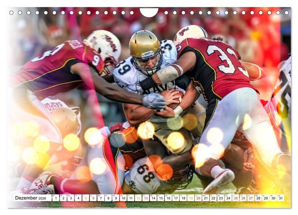 Produktbild: American Football - Power (Wandkalender 2026 DIN A4 quer), CALVENDO Monatskalender