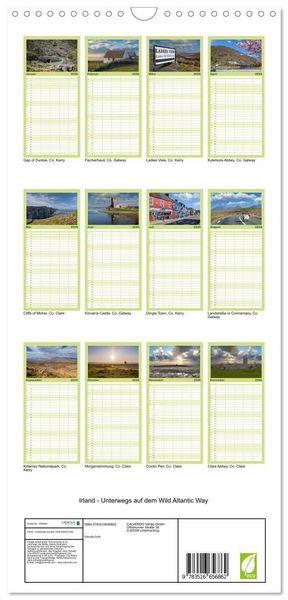 Produktbild: Familienplaner 2026 - Irland - Unterwegs auf dem Wild Altantic Way mit 5 Spalten (Wandkalender, 21 x 45 cm) CALVENDO