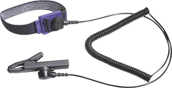 Produktbild: BERNSTEIN Tools for Electronics 9-342 ESD-Handgelenkband Schwarz inkl. Erdungskabel Druckknopf 3 mm, Druckknopf 10 mm, Krokodilklemme
