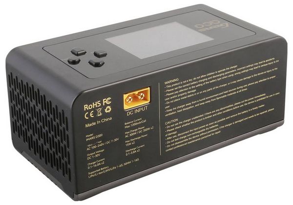 Produktbild: Gens ace Imars D300 Modellbau-Ladeger&auml;t 16A LiPo, LiIon, LiHV, LiFePO, NiMH doppelter Ladeausgang, Akkuerkennung, Entladefunktion