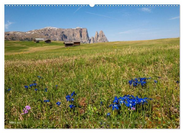 Produktbild: Sehnsucht Seiser Alm (hochwertiger Premium Wandkalender 2027 DIN A2 quer), Kunstdruck in Hochglanz