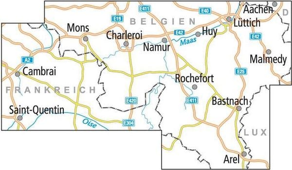 Produktbild: BVA ADFC Radtourenkarte Belgien Wallonie 1:150.000