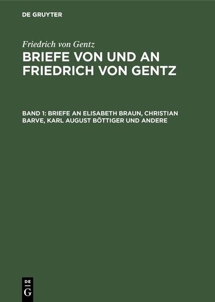 Produktbild: Briefe an Elisabeth Braun, Christian Barve, Karl August B&ouml;ttiger und andere