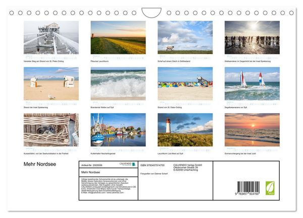 Produktbild: Mehr Nordsee (Wandkalender 2026 DIN A4 quer), CALVENDO Monatskalender