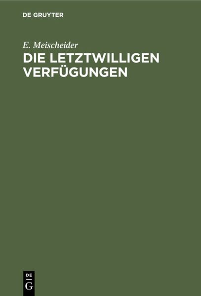 Produktbild: Die letztwilligen Verf&uuml;gungen