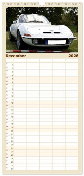 Produktbild: Familienplaner 2026 - Opel GT Der Kalender mit 5 Spalten (Wandkalender, 21 x 45 cm) CALVENDO