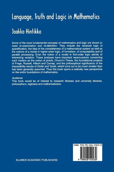 Produktbild: Language, Truth and Logic in Mathematics