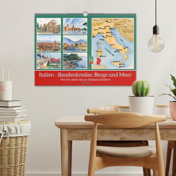 Produktbild: Italien - Baudenkm&auml;ler, Berge und Meer (Wandkalender 2026 DIN A3 quer), CALVENDO Monatskalender