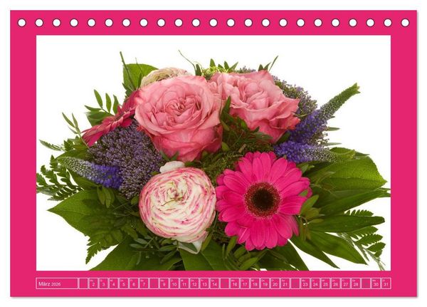 Produktbild: F&uuml;r jeden Monat ein Dankesch&ouml;n an Dich! - 12 Blumenstr&auml;u&szlig;e (Tischkalender 2026 DIN A5 quer), CALVENDO Monatskalender