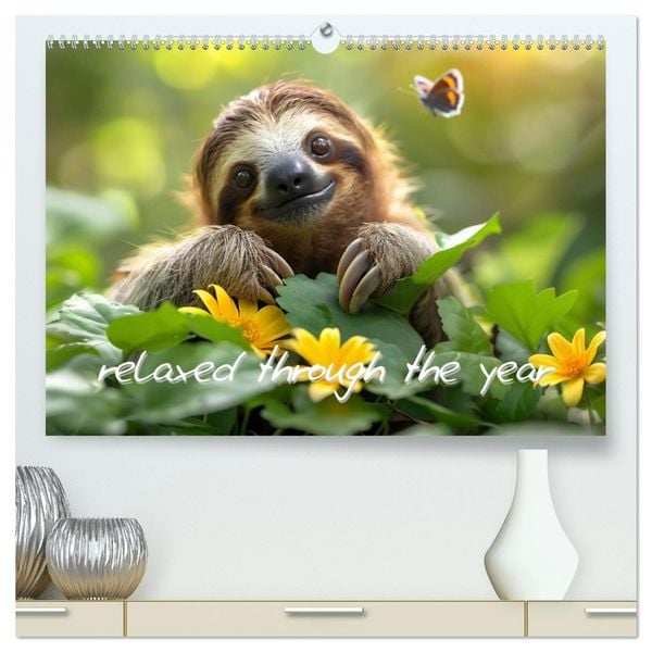 sweet sloths - relaxed throughout the year (High Quality Premium Wall Calendar 2026 DIN A2 landscape),CALVENDO 12 Month Wall Calendar